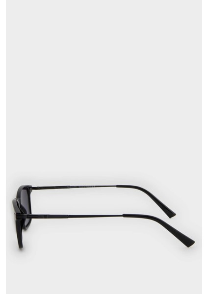 Erkek Kare Siyah Plastik Çerçeve Siyah Cam Polarize Güneş Gözlüğü F0580AXNS