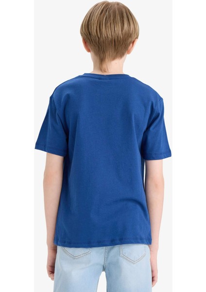 Erkek Çocuk Bisiklet Yaka Baskılı Kısa Kollu Tişört F0179A825SM