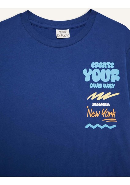 Erkek Çocuk Bisiklet Yaka Baskılı Kısa Kollu Tişört F0179A825SM