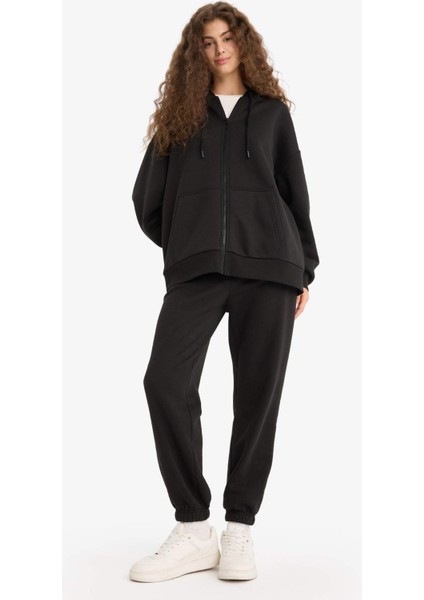 Oversize Geniş Kalıp Kapüşonlu Fermuarlı Sweatshirt V4233AZ25WN