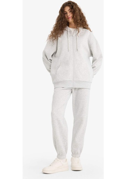 Oversize Geniş Kalıp Kapüşonlu Fermuarlı Sweatshirt V4233AZ25WN