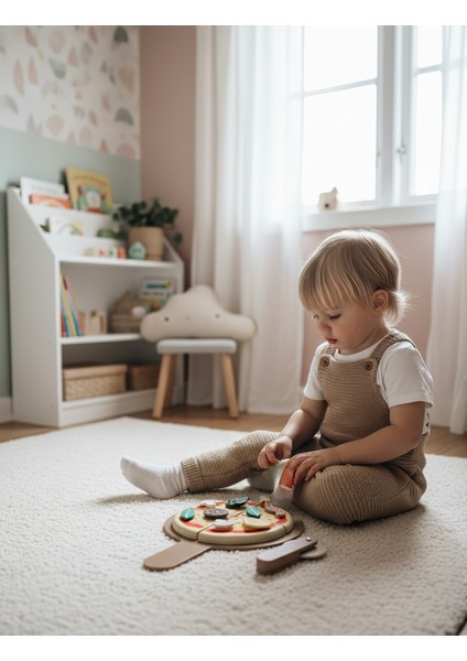 Montessori 8 Parça Pizza Oyuncak Seti - Ahşap, Eğitici ve Güvenli fiyatları
