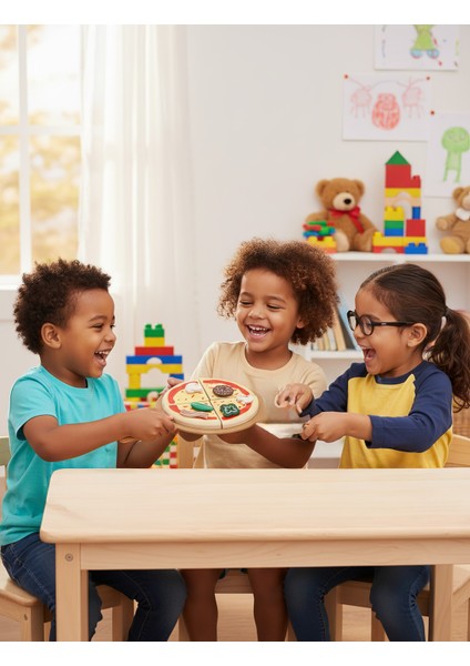Montessori 8 Parça Pizza Oyuncak Seti - Ahşap, Eğitici ve Güvenli modelleri