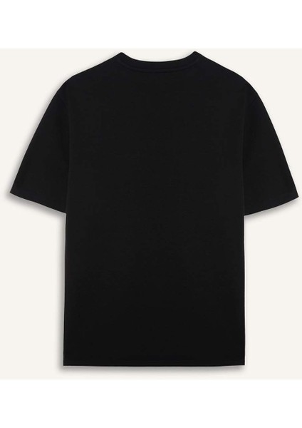 Oversize Geniş Kalıp Bisiklet Yaka Ağır Kumaş Basic Düz Kısa Kollu Tişört X3926AZ25AU