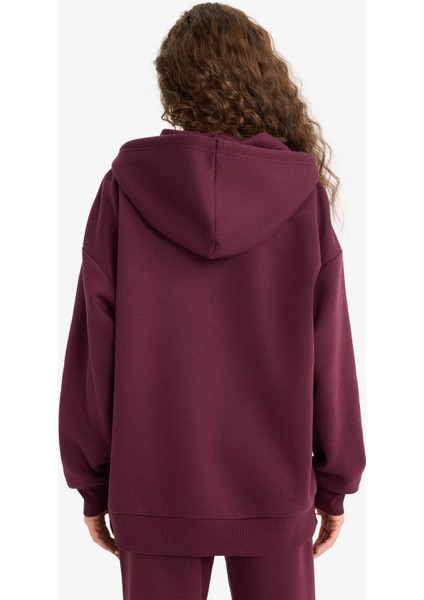 Oversize Geniş Kalıp Kapüşonlu Fermuarlı Sweatshirt V4233AZ25WN
