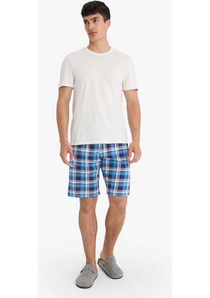 Regular Fit Kareli Cepli Şort Pijama Altı E7190AX25HS