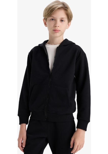 Erkek Çocuk Kapüşonlu Okul Fermuarlı Sweatshirt X5844A625AU