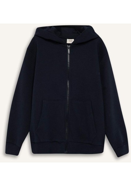 Erkek Çocuk Kapüşonlu Okul Fermuarlı Sweatshirt X5844A625AU