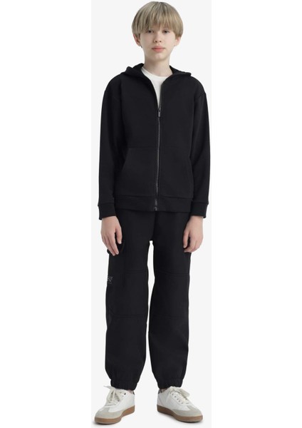 Erkek Çocuk Basic Düz Kapüşonlu Okul Fermuarlı Sweatshirt E9575A825AU
