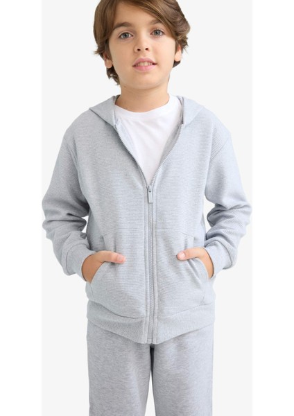 Erkek Çocuk Kapüşonlu Okul Fermuarlı Sweatshirt T7468A625AU