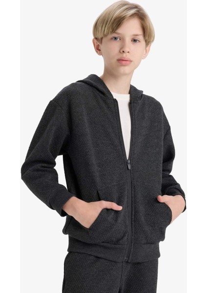 Erkek Çocuk Kapüşonlu Okul Fermuarlı Sweatshirt E9397A825AU