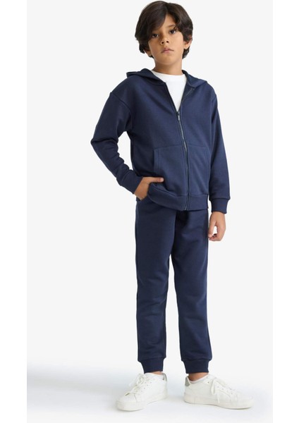 Erkek Çocuk Basic Düz Kapüşonlu Fermuarlı Sweatshirt E9575A825AU