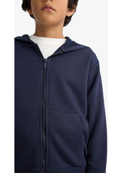 Erkek Çocuk Basic Düz Kapüşonlu Fermuarlı Sweatshirt E9575A825AU