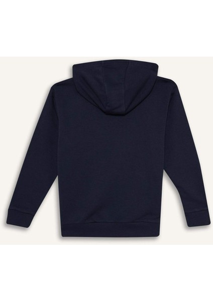 Erkek Çocuk Basic Düz Kapüşonlu Fermuarlı Sweatshirt E9575A825AU