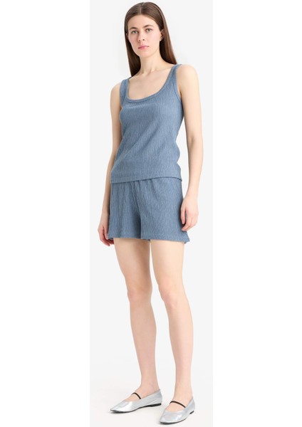 Regular Fit 2'li Takım Bürümcük Atlet Şort F1487AX25SM