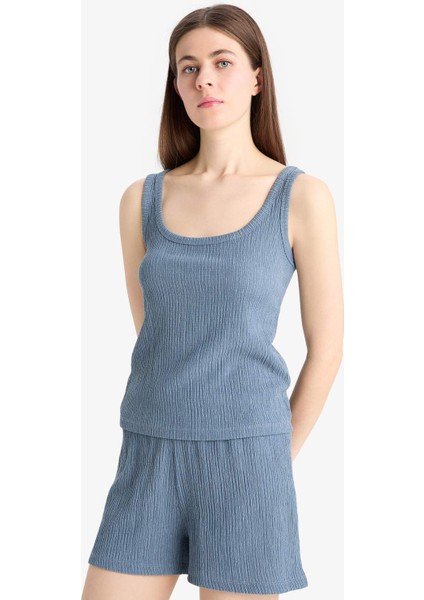 Regular Fit 2'li Takım Bürümcük Atlet Şort F1487AX25SM