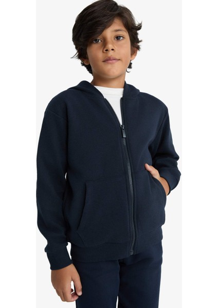 Erkek Çocuk Kapüşonlu Okul Fermuarlı Sweatshirt T7468A625AU