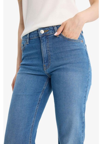 Mia Flare Fit Normal Bel İspanyol Paça Uzun Jean Pantolon E9166AX25AU