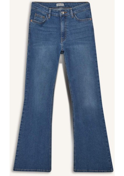 Mia Flare Fit Normal Bel İspanyol Paça Uzun Jean Pantolon E9166AX25AU