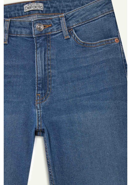 Mia Flare Fit Normal Bel İspanyol Paça Uzun Jean Pantolon E9166AX25AU