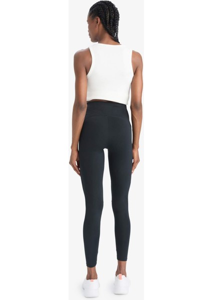 Siyah Toparlayıcı Yüksek Bel Şekillendirici Esnek Sporcu Tayt Z0817AZ25AU