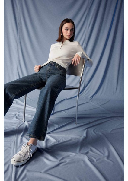 90's Wide Leg Yüksek Bel Düz Paça Uzun Jean Pantolon E9122AX25AU