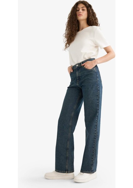 90's Wide Leg Yüksek Bel Düz Paça Uzun Jean Pantolon E9122AX25AU