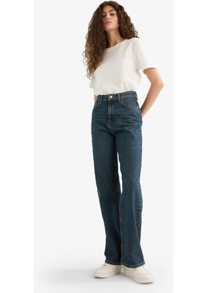 90's Wide Leg Yüksek Bel Düz Paça Uzun Jean Pantolon E9122AX25AU