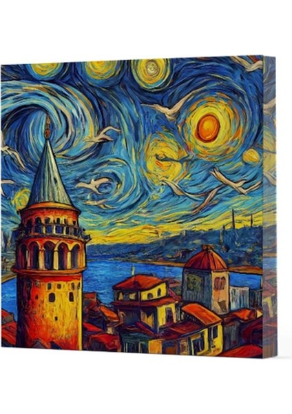 Van Gogh 5 Galata - Çizgisiz Yan Boyamalı Defter