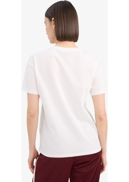 Regular Fit Bisiklet Yaka Baskılı Kısa Kollu Tişört F1208AX25SP