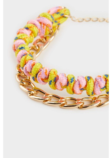 Kadın Renkli İpli Gold Bileklik F1120AXNS