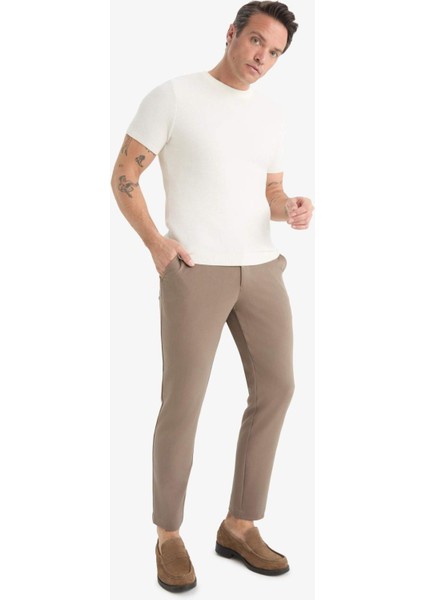 Tailored Fit Düz Paça Her Yöne Esneyen Yumuşak Tuşe Cepli Pantolon C7508AX25AU
