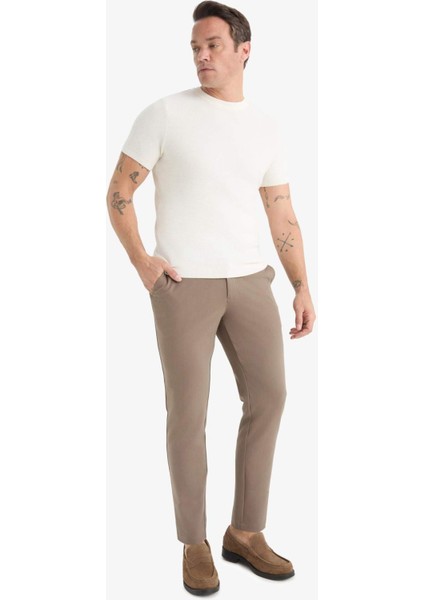 Tailored Fit Düz Paça Her Yöne Esneyen Yumuşak Tuşe Cepli Pantolon C7508AX25AU