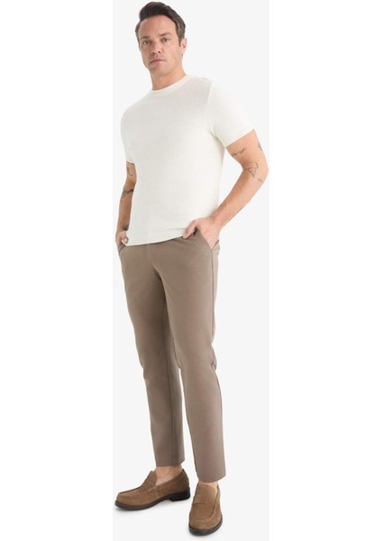 Tailored Fit Düz Paça Her Yöne Esneyen Yumuşak Tuşe Cepli Pantolon C7508AX25AU