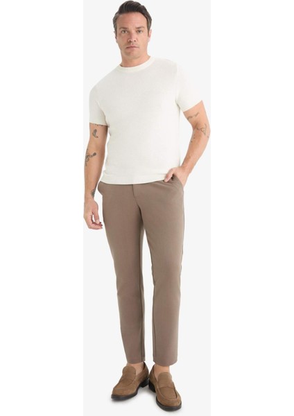 Tailored Fit Düz Paça Her Yöne Esneyen Yumuşak Tuşe Cepli Pantolon C7508AX25AU