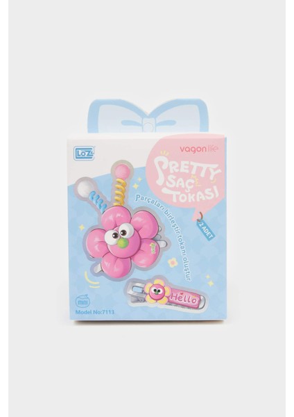 Kız Çocuk 2'li Pembe Çiçekli Saç Tokası F1681A8NS