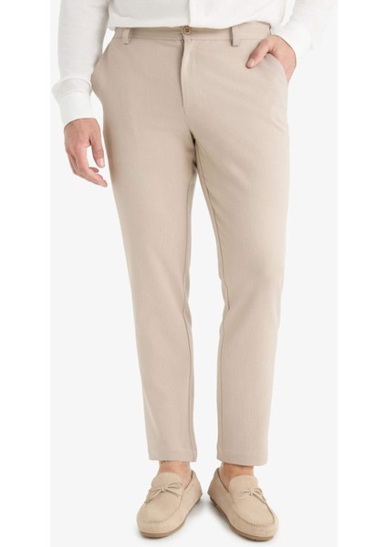 Tailored Fit Düz Paça Her Yöne Esneyen Yumuşak Tuşe Cepli Pantolon C7508AX25AU