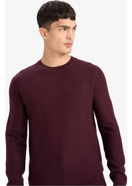 Standart Fit Bisiklet Yaka Basic Dokulu Triko Kazak F1777AX25AU