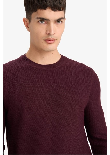 Standart Fit Bisiklet Yaka Basic Dokulu Triko Kazak F1777AX25AU