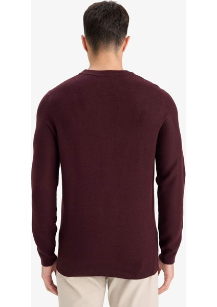 Standart Fit Bisiklet Yaka Basic Dokulu Triko Kazak F1777AX25AU