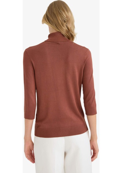 Regular Fit Balıkçı Yaka Yarım Kol Basic Düz Triko Kazak U8280AZ25AU