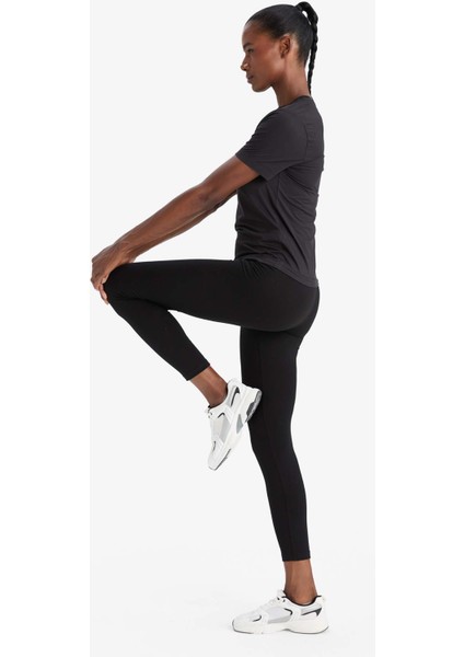Fit Yüksek Bel Beli Saran Pamuklu Basic Düz Sporcu Tayt Z6327AZ25AU