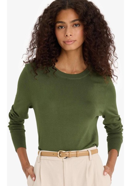 Regular Fit Bisiklet Yaka Triko Kazak E7889AX25WN