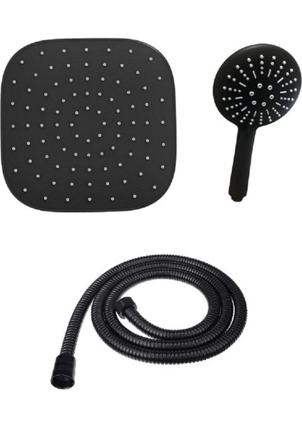 Şık Siyah Ankastre Duş Seti ve Spirali, Beyaz Alternatifli Tasarım