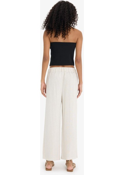 Culotte Yüksek Bel Geniş Paça Pensli Keten Karışımlı Pantolon F1855AX25SP