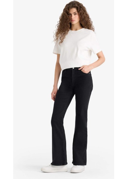 Mia Flare Fit Normal Bel İspanyol Paça Uzun Jean Pantolon E9157AX25AU