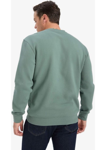 %100 Pamuk Regular Fit Bisiklet Yaka Sweatshirt E8339AX25AU