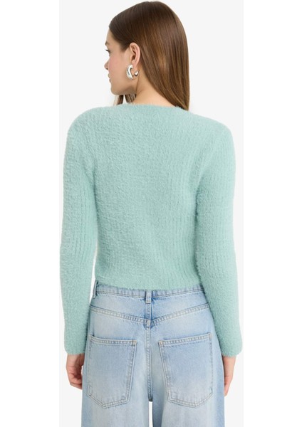 Coool Slim Fit Dar Kesim Bisiklet Yaka Triko Hırka Z9318AZ25WN