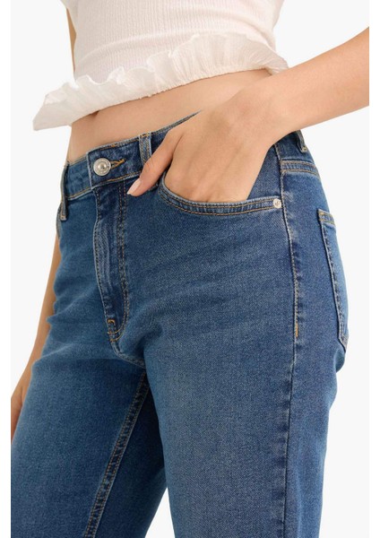 Mia Flare Fit Normal Bel İspanyol Paça Uzun Jean Pantolon E9158AX25AU