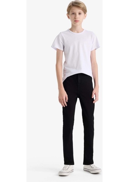 Erkek Çocuk Okul Slim Fit Dar Kesim Düz Paça Jean Pantolon C3683A825AU